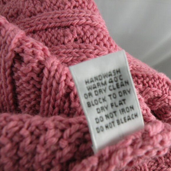 John Molloy Hand knit Wool Fisherman Cardigan Sweater Donegal Ireland PINK L - Picture 8 of 8